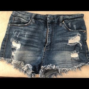 Just Black Denim high waisted shorts